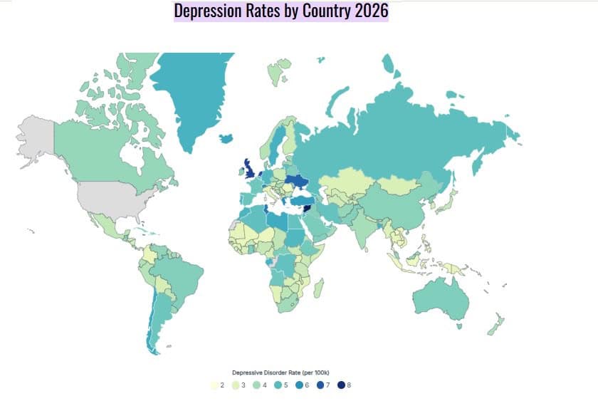 Depression Rates by Country 2026