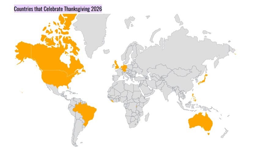 Countries that Celebrate Thanksgiving 2026