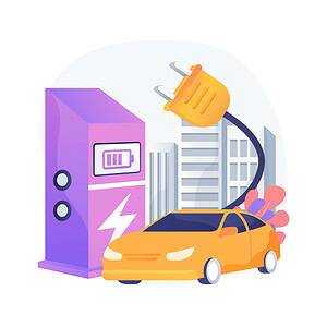 Charging station abstract concept vector illustration.