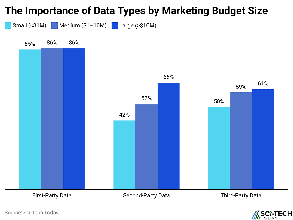 The Importance of Data Types by Marketing Budget Size