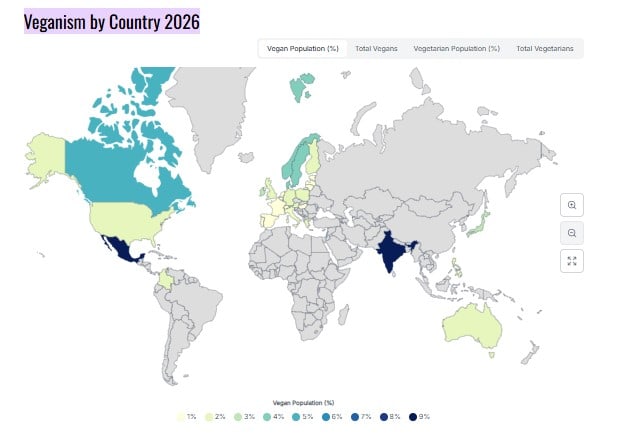 Veganism by Country 2026