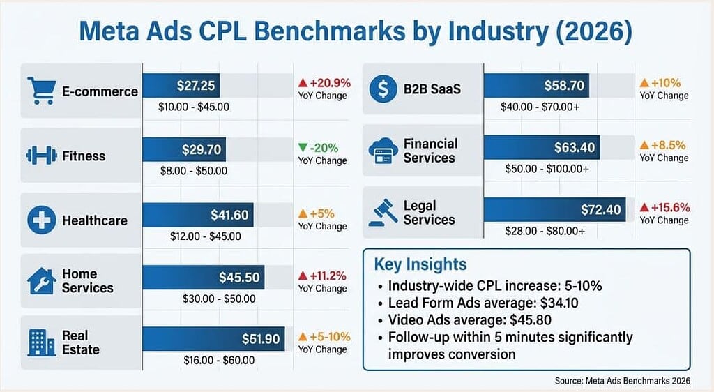 Meta Ads Cost Per Lead by Industry